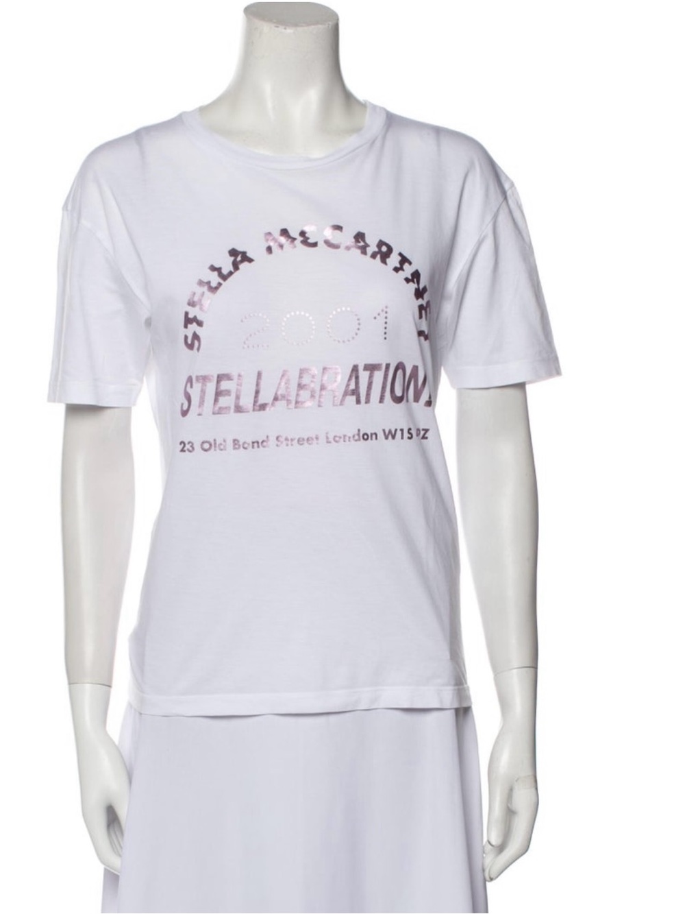 Stella McCartney White and lavendar Graphic Tee